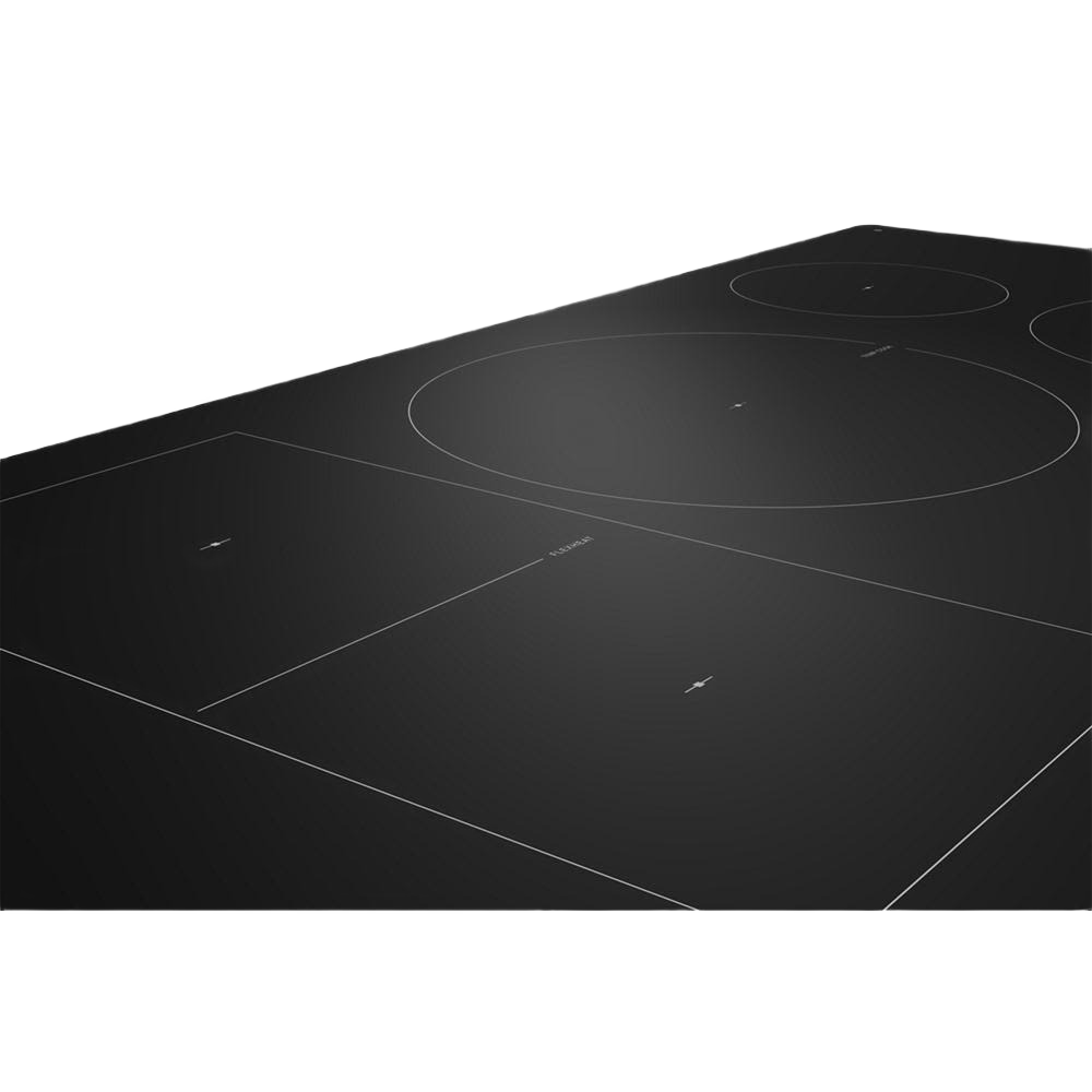 Black 36-inch induction cooktop with four cooking zones and sleek flat surface in appliances and kitchenware collection