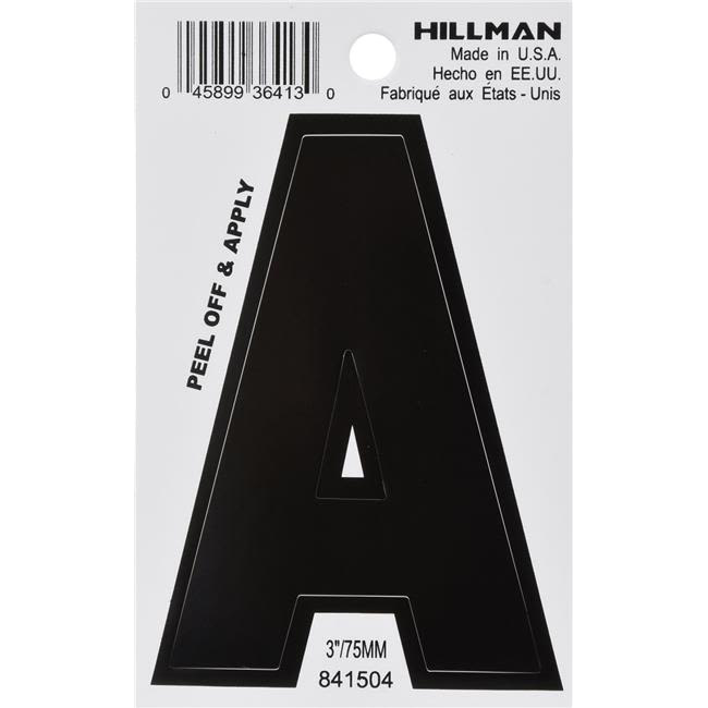 Hillman 3 in. Black Vinyl Die Cut Sticker Letter A