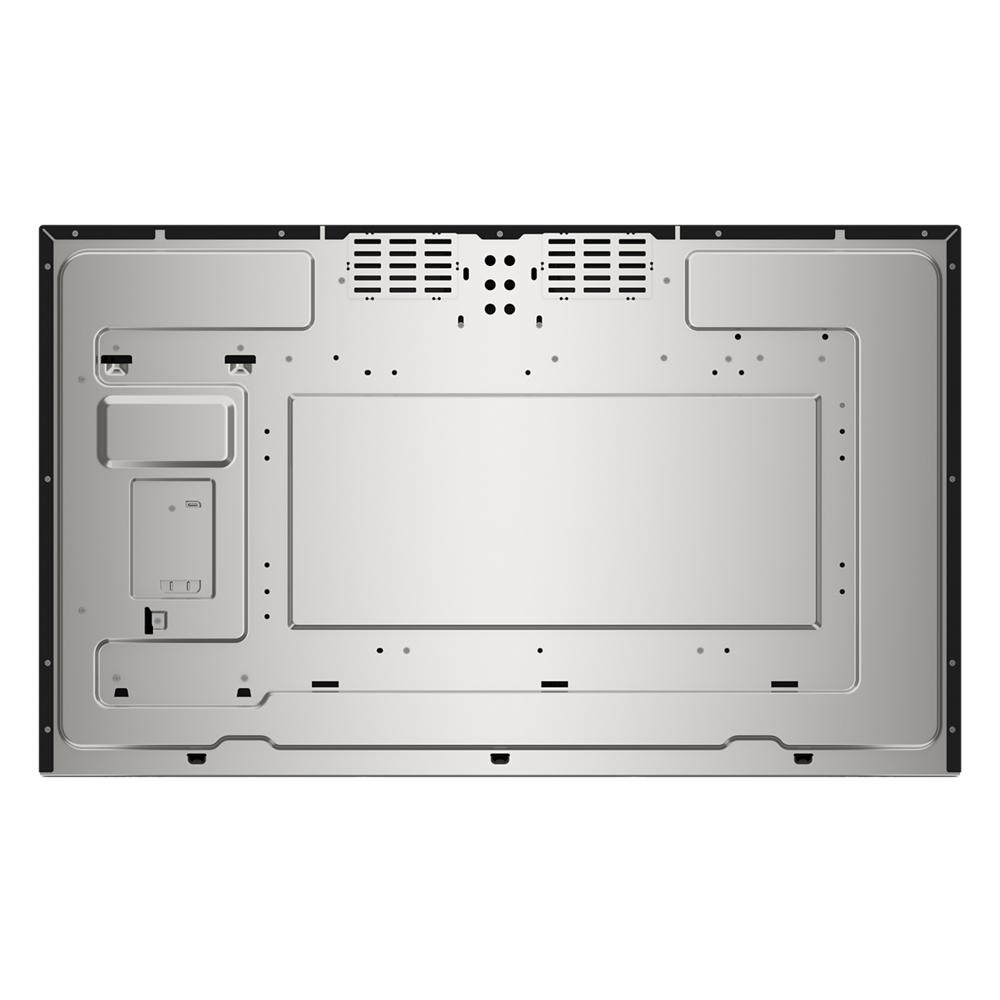 Rear view of stainless steel over-the-range microwave panel with ventilation and mounting points for appliances collection