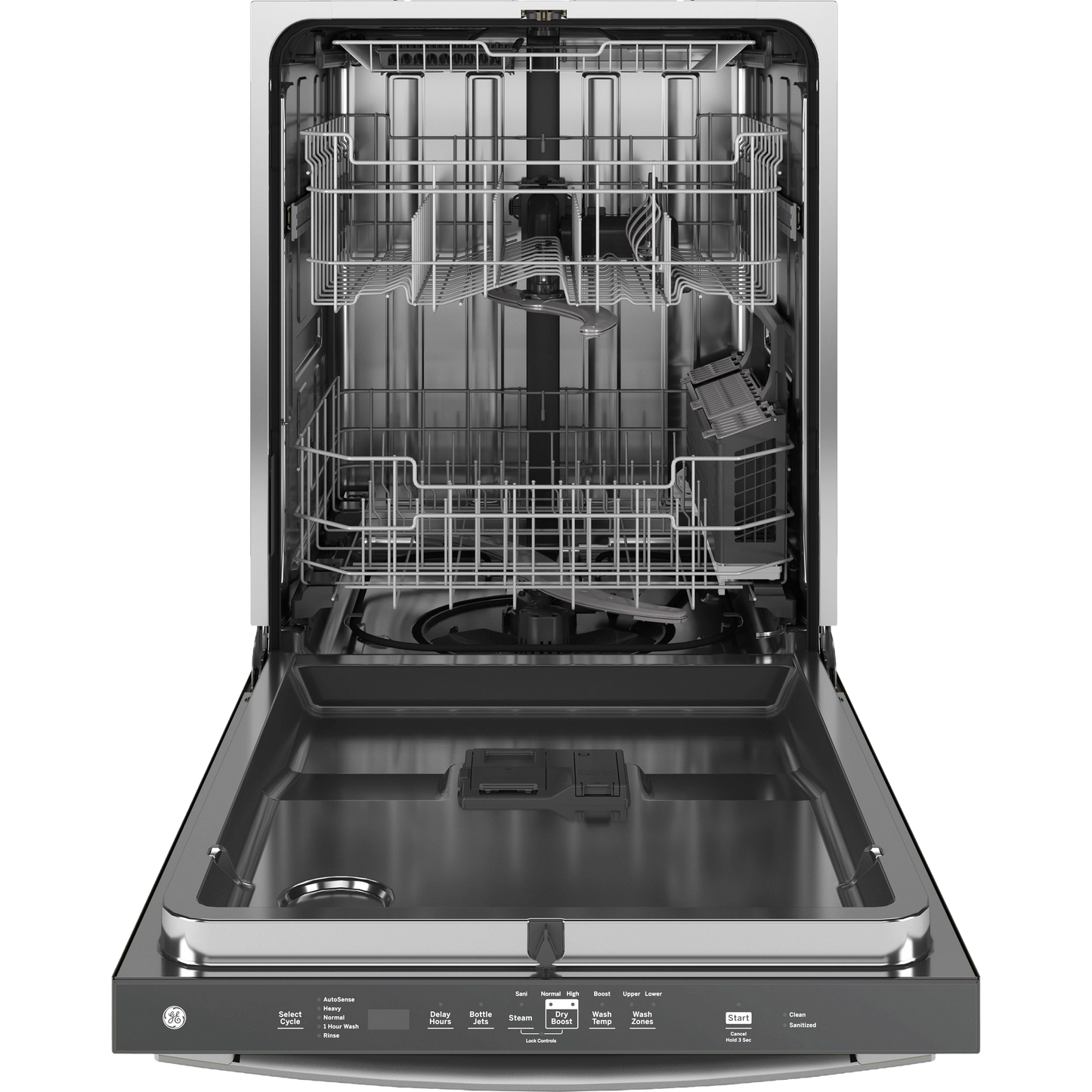 GE® ENERGY STAR® Top Control with Stainless Steel Interior Dishwasher with Sanitize Cycle