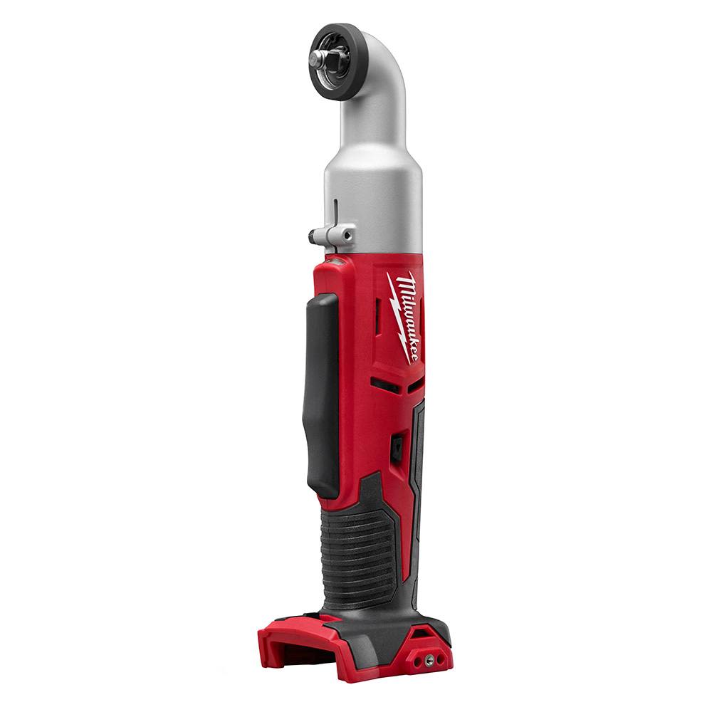 Cordless right angle impact wrench with ergonomic grip and red and black design for home improvement tools and applications