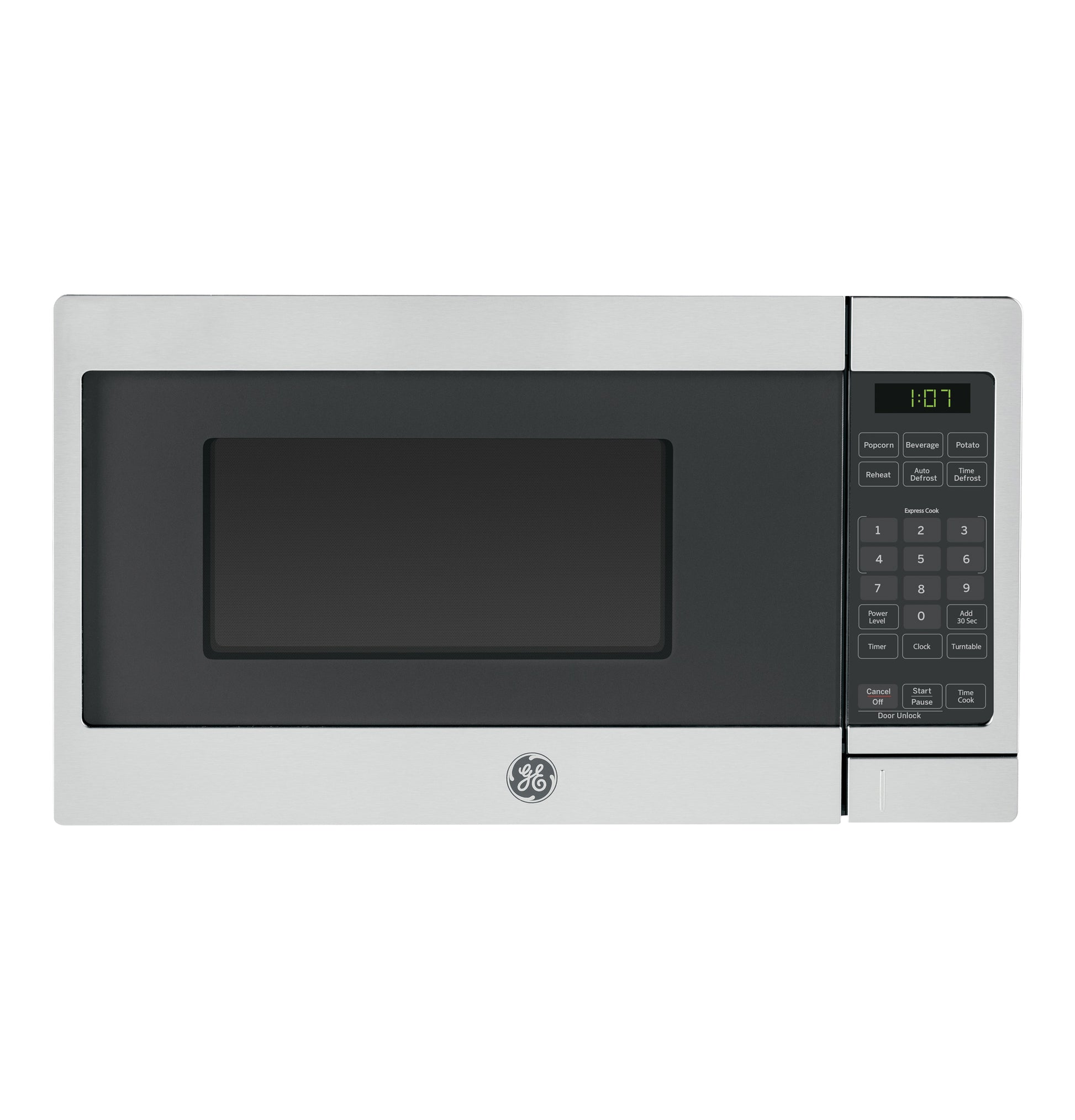 Stainless steel countertop microwave with digital keypad and timer display in Microwaves and Kitchen & Kitchenware collections