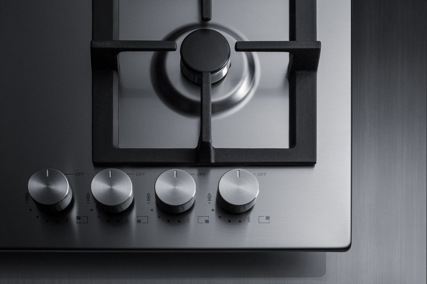 24" Wide 4-Burner Propane Gas Cooktop In Stainless Steel