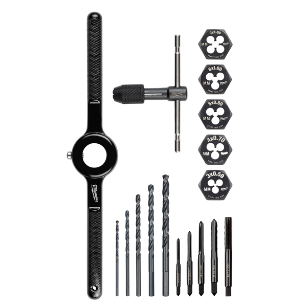 Milwaukee 17PC Metric Tap and Die Set – Durable Threading Tools