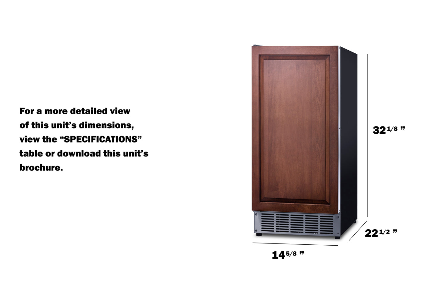 Built-In 45 lb. Clear Icemaker, ADA Compliant (Panel Not Included)
