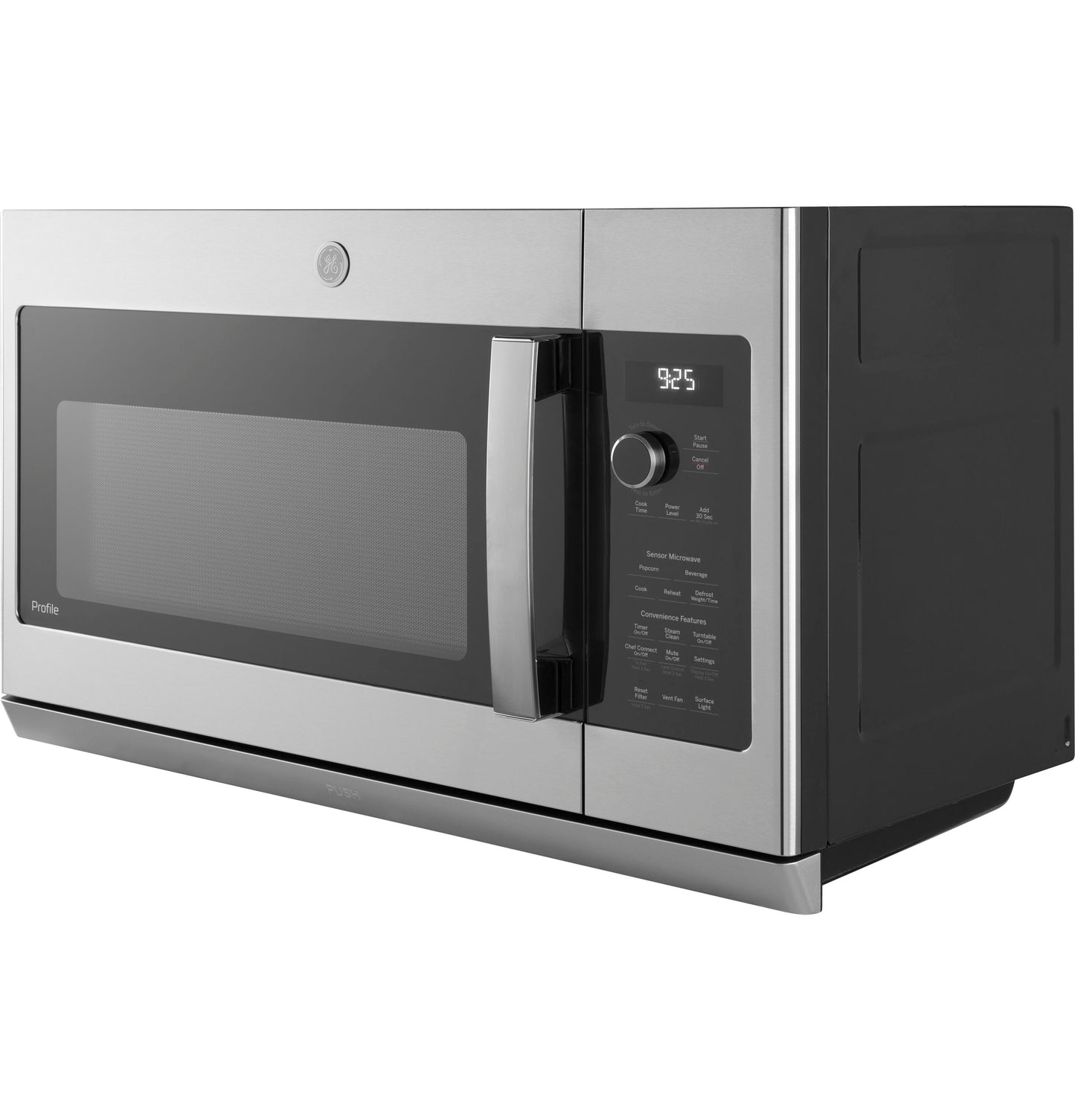 Stainless steel over-the-range microwave with digital controls, sensor cooking, and slide-out vent in Microwaves collection