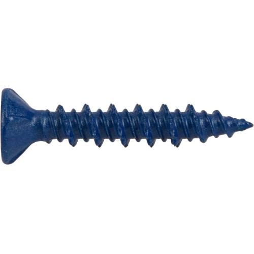 Blue flat-head screw anchor for concrete with threaded design in hardware and fasteners under $50 collections