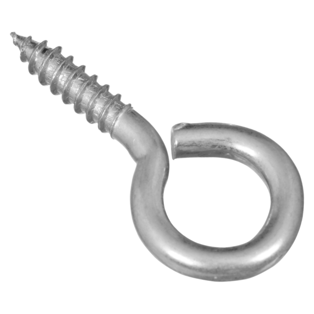 Large zinc screw eye with threaded shaft for secure fastening in hardware, hooks & eyes, and fasteners under $50 collection