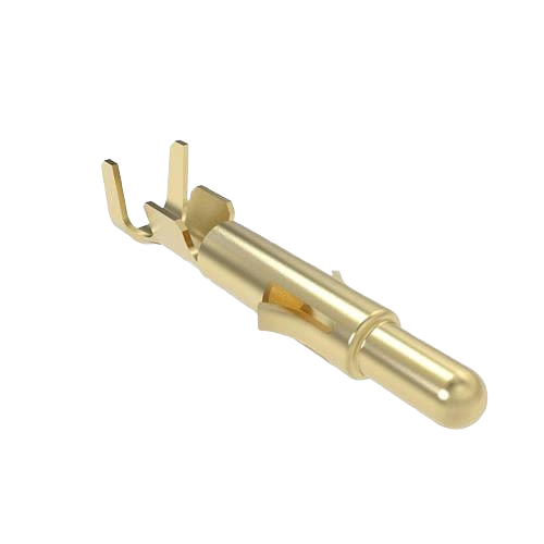 Gold-toned electrical connector terminal designed for wiring and home improvement tool applications