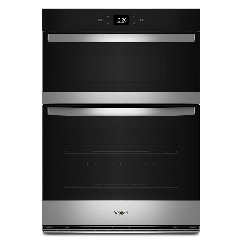 Black and stainless steel double wall oven with digital display and sleek handles in Wall Ovens and Kitchen & Kitchenware collections