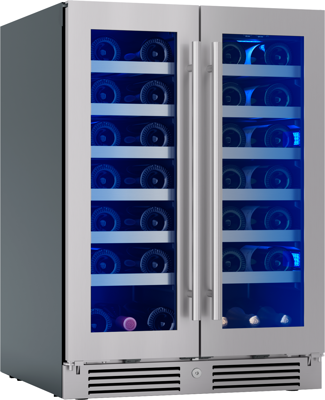 Presrv Wine Cooler, 24in UC, SS+Gls, Fr Door, 2Z