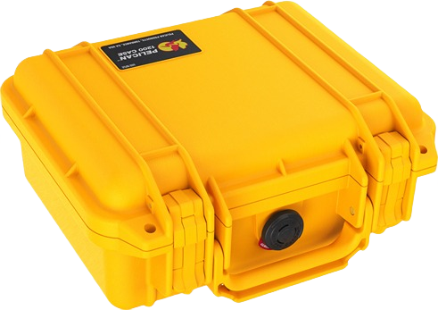 Compact yellow protective case with secure latches for durable storage in under $100 storage and organization collection