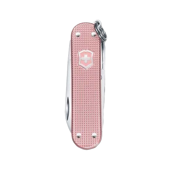 Compact pink alox pocket knife with five functions, part of cutting tools, hand tools, and multi-tools under $50 collection