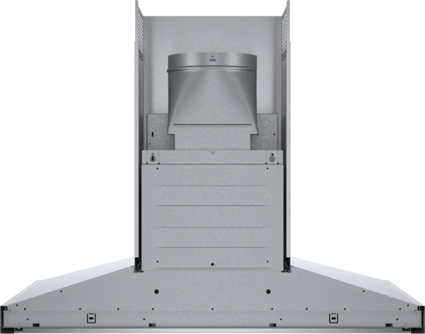 Stainless steel wall hood internal vent and duct connection for 36-inch kitchen range hood installation