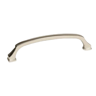 Polished nickel cabinet pull with elegant curved design for home improvement and Hartville Hardware projects