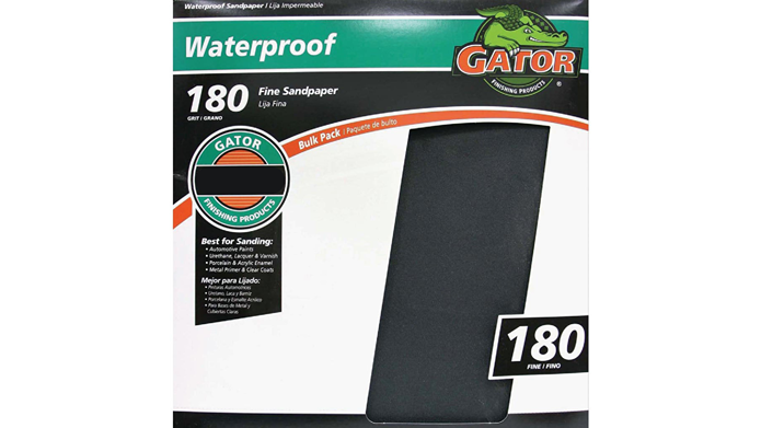 Gator waterproof 180-grit fine sandpaper sheet for smooth finishing in sandpaper and paint supplies collections under $50