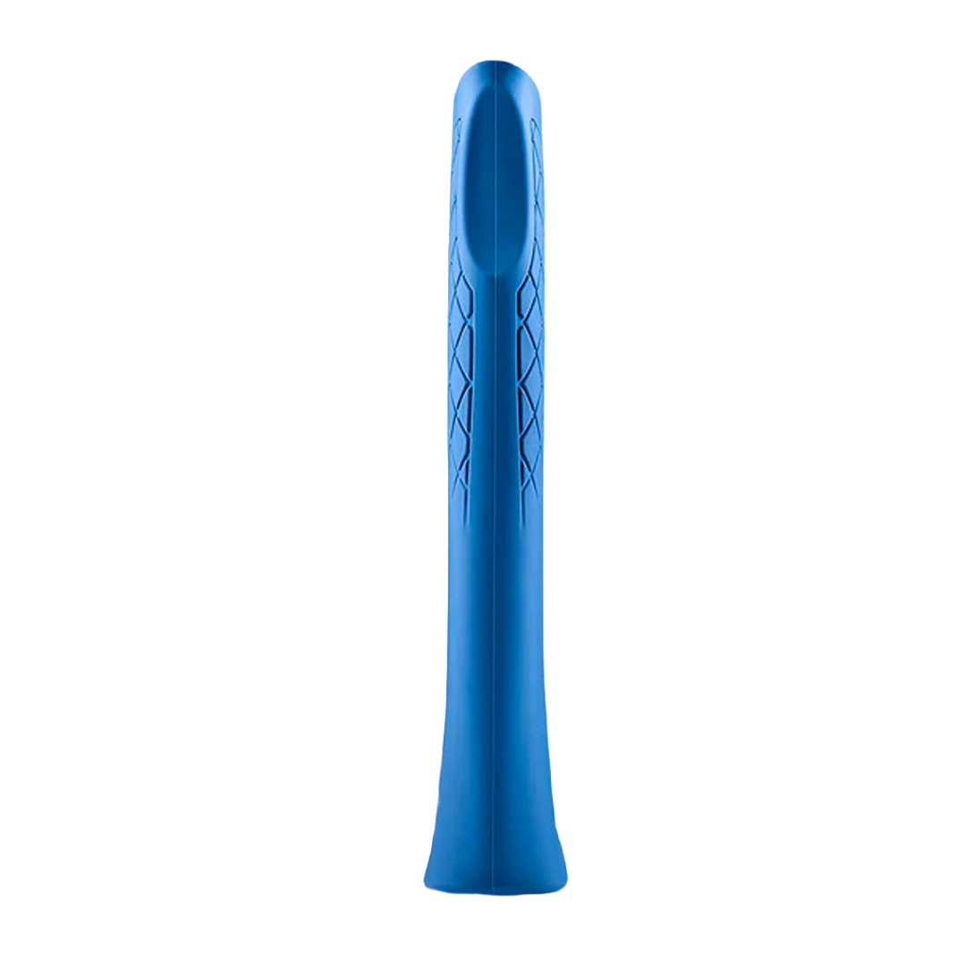 Blue ergonomic replacement grip with diamond texture for enhanced comfort and control in tools and home improvement projects