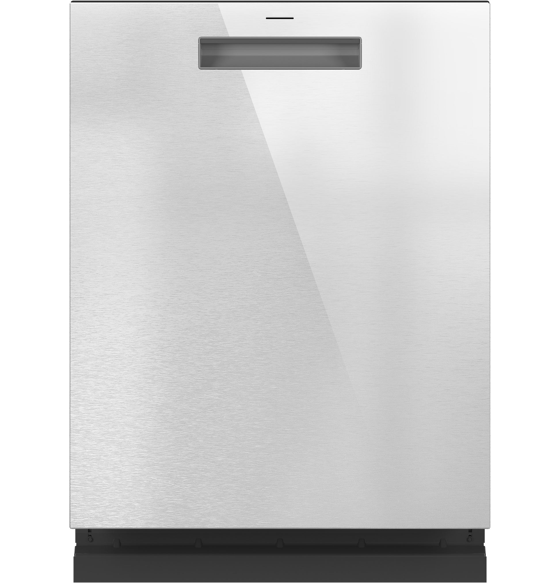 Built-in stainless steel dishwasher with sleek recessed handle and modern design from kitchen appliances collection