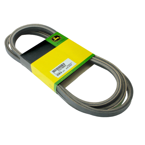 Gray rubber V-belt with green and yellow branded packaging for tools and home improvement projects