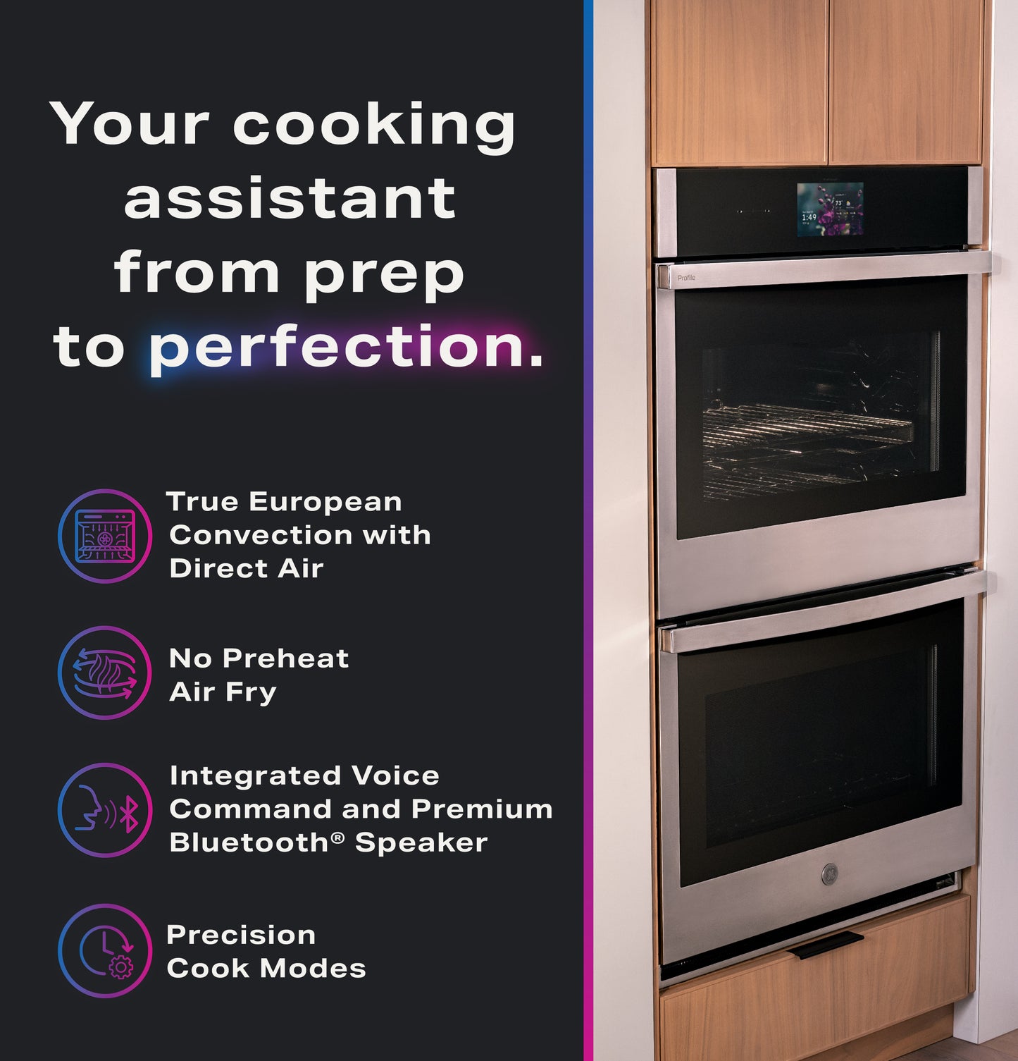 GE Profile™ 30" Smart Built-In Convection Double Wall Oven with In-Oven Camera and No Preheat Air Fry