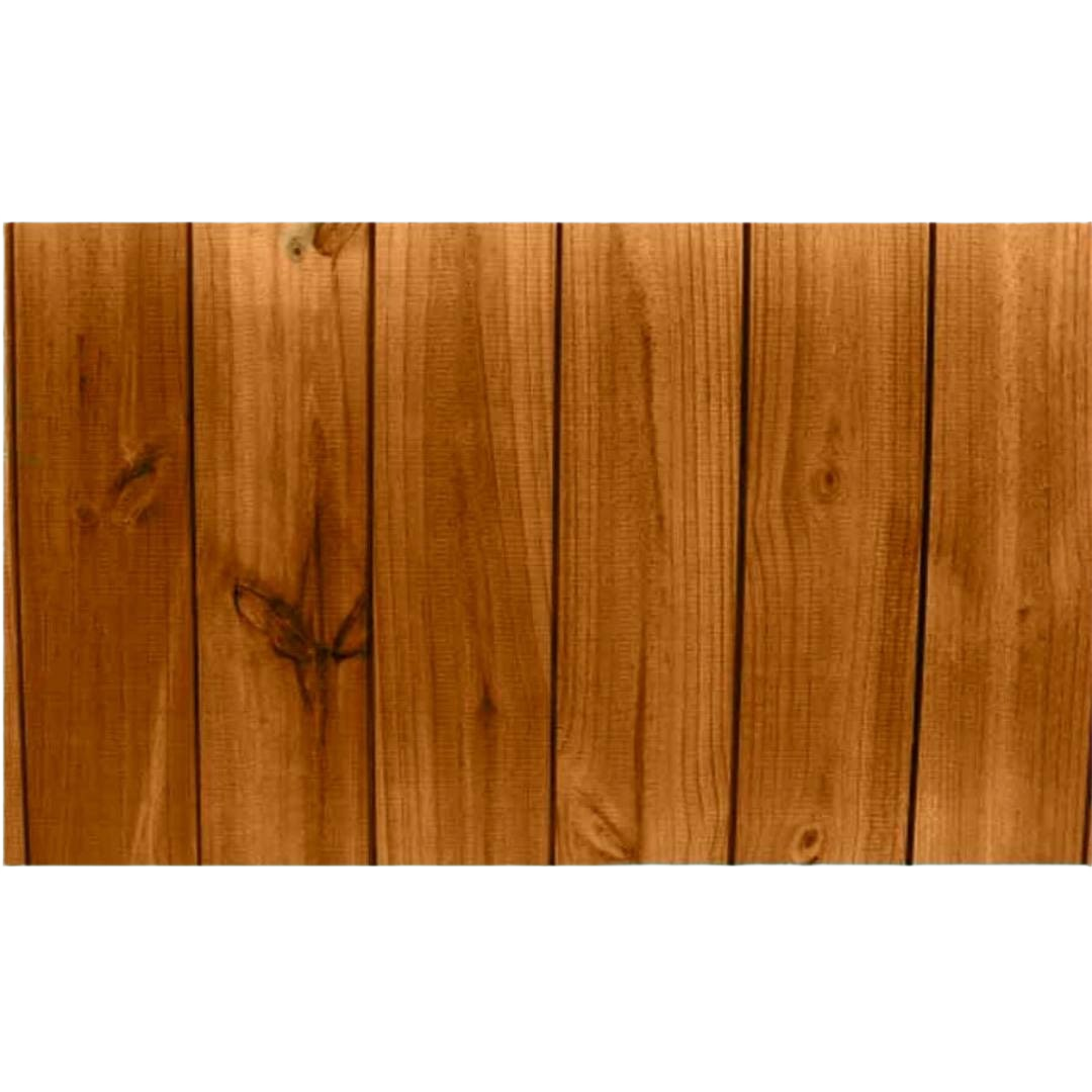 Smooth natural cedar wood panels coated with oil-based exterior stain and sealer for home improvement projects
