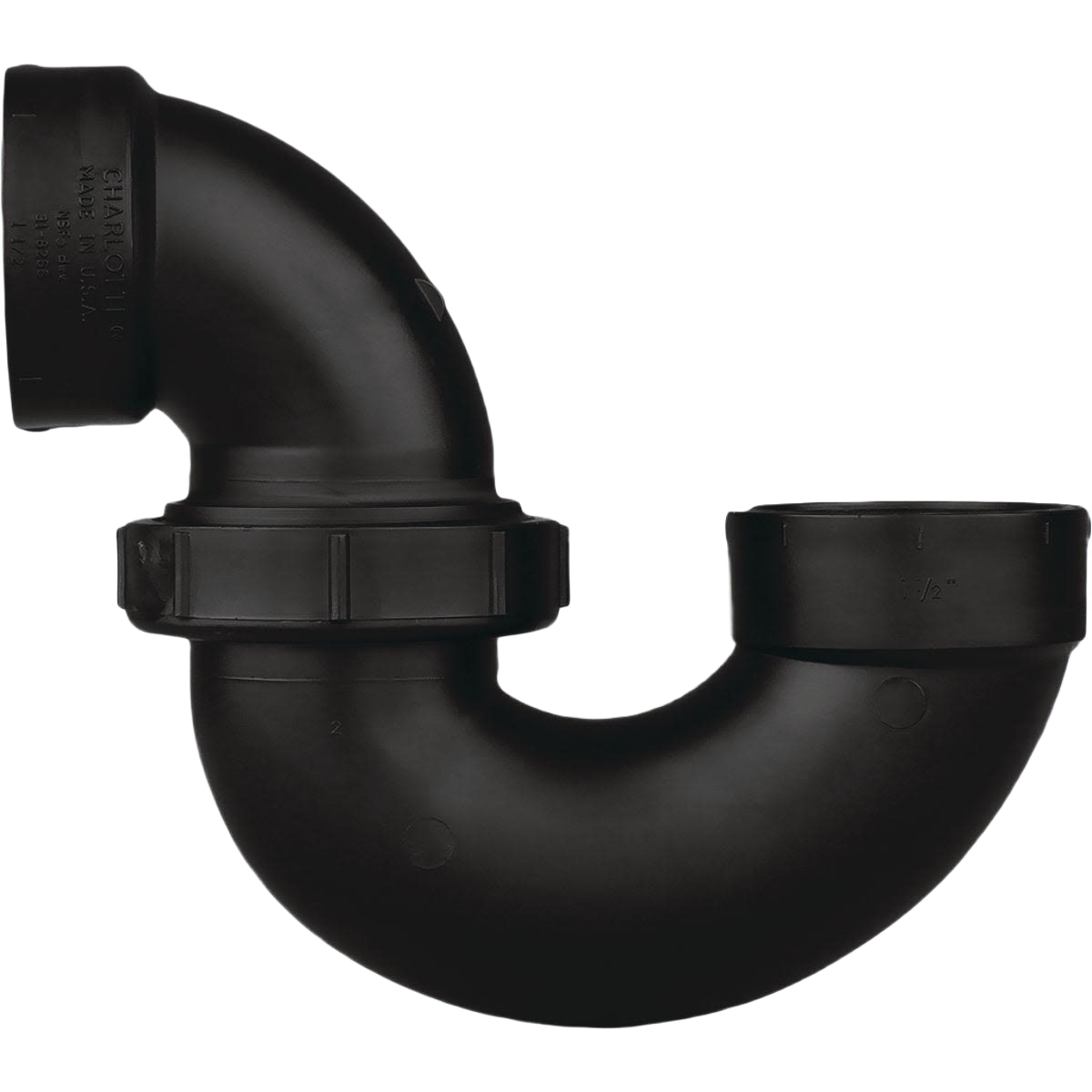 Black ABS plumbing P-trap with union joint for drain systems in Pipes & Fittings and Plumbing collections under $50