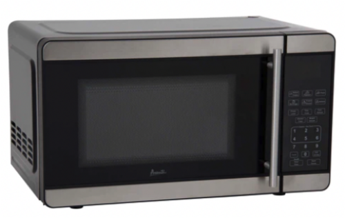 Compact microwave oven in stainless steel finish with digital keypad and vertical handle in Microwaves and Kitchen & Kitchenware collections