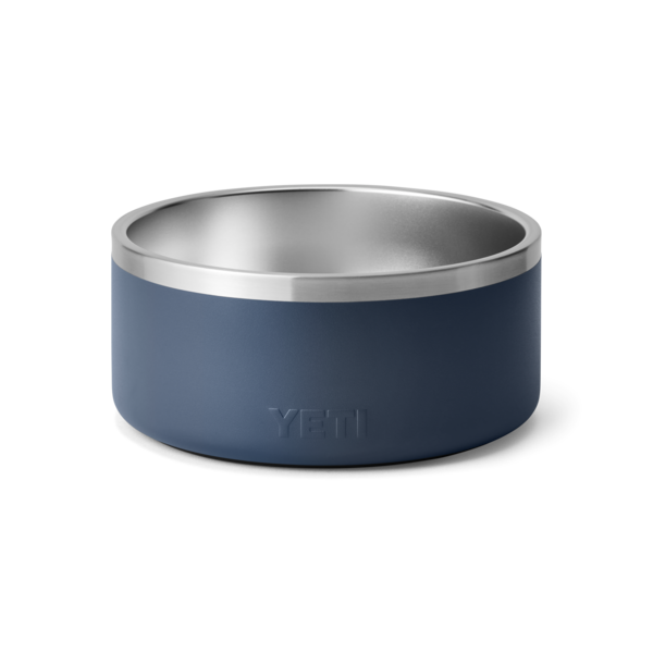 Navy double-wall stainless steel dog bowl with durable non-insulated design from Bowls & Feeders and Pet & Animal collections