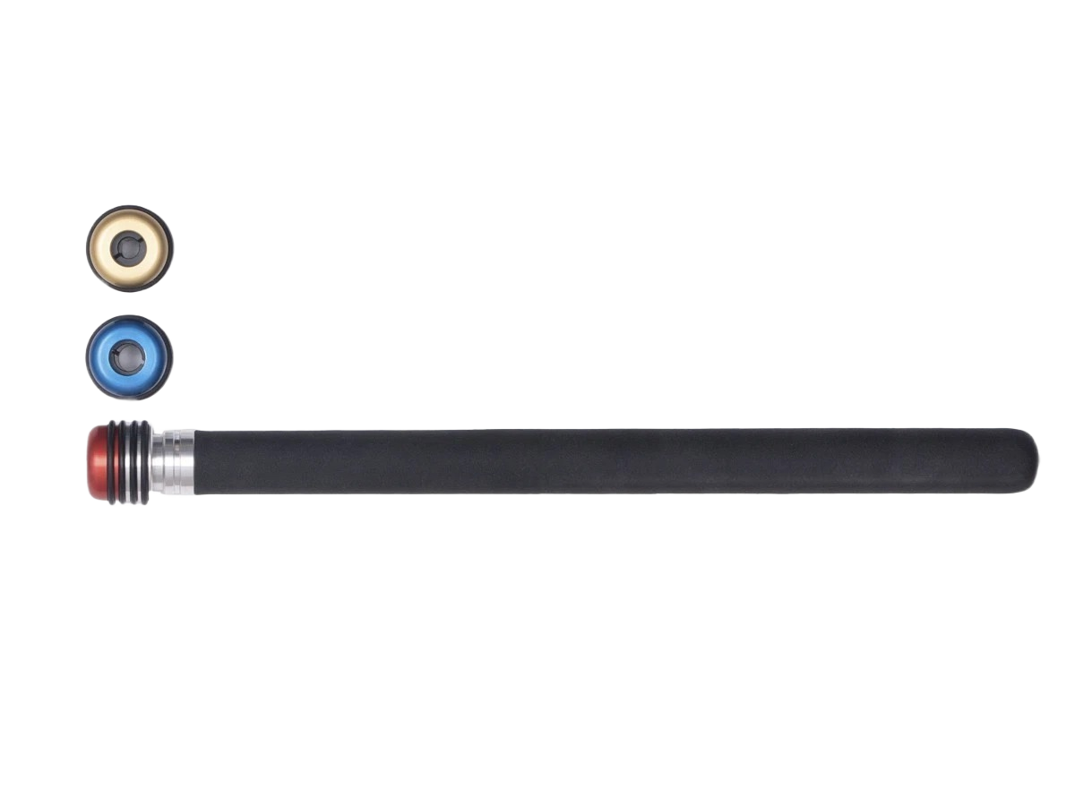 Medium black handle with three detachable heads in cream, blue, and red for woodworking tools under $100 collection