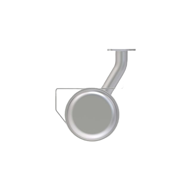 Silver exhaust muffler for John Deere engines, designed for noise reduction in automotive and mechanic tool applications