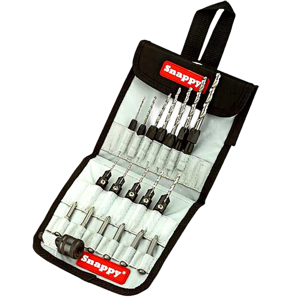 Compact tool accessory kit with multiple drill bits and drivers in a durable black and gray carry pouch under $100
