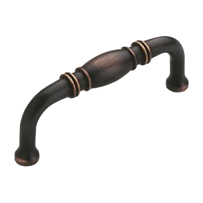 Oil-rubbed bronze cabinet pull with lathe-turned design for furniture hardware in home improvement collection under $50