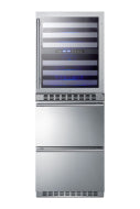 24" Wide Combination Dual-Zone Wine Cellar and 2-Drawer Refrigerator-Freezer