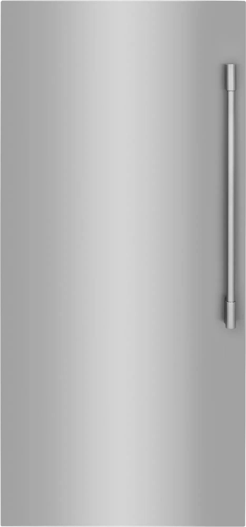 Stainless steel single-door freezer with smudge-proof finish and long vertical handle from Freezers & Ice Makers collection