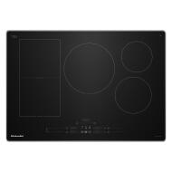 Black induction cooktop with five cooking zones and touch controls from KitchenAid Appliances collection