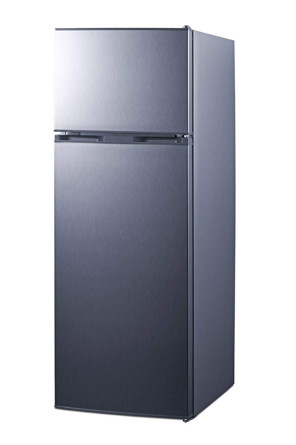 Stainless steel top-mount refrigerator-freezer with slim design for space-saving kitchens in appliance collection