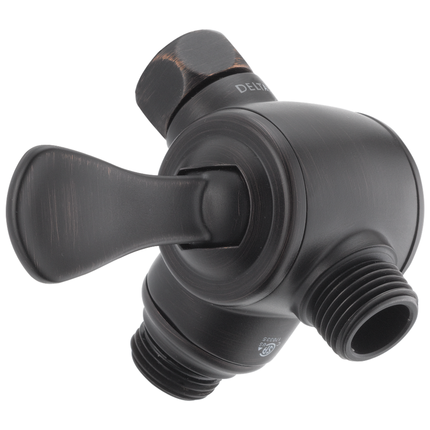 Venetian bronze 3-way shower arm diverter with lever handle for bathroom faucets and showerheads collections