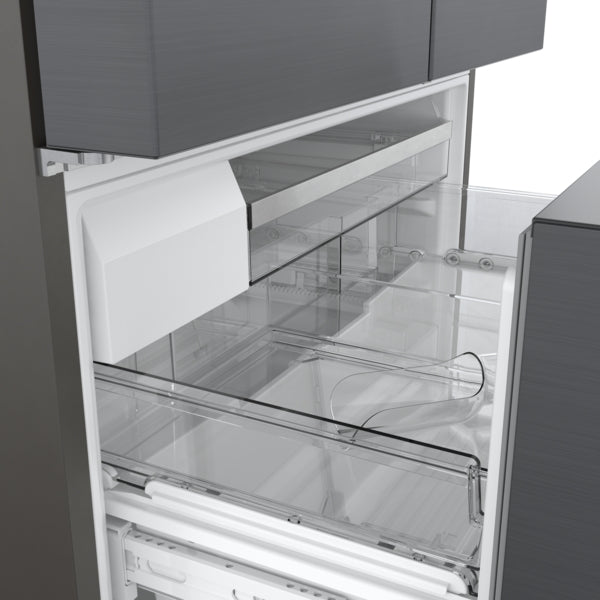 800 Series, French Door Bottom Mount Refrigerator, 36'', Black Stainless Steel