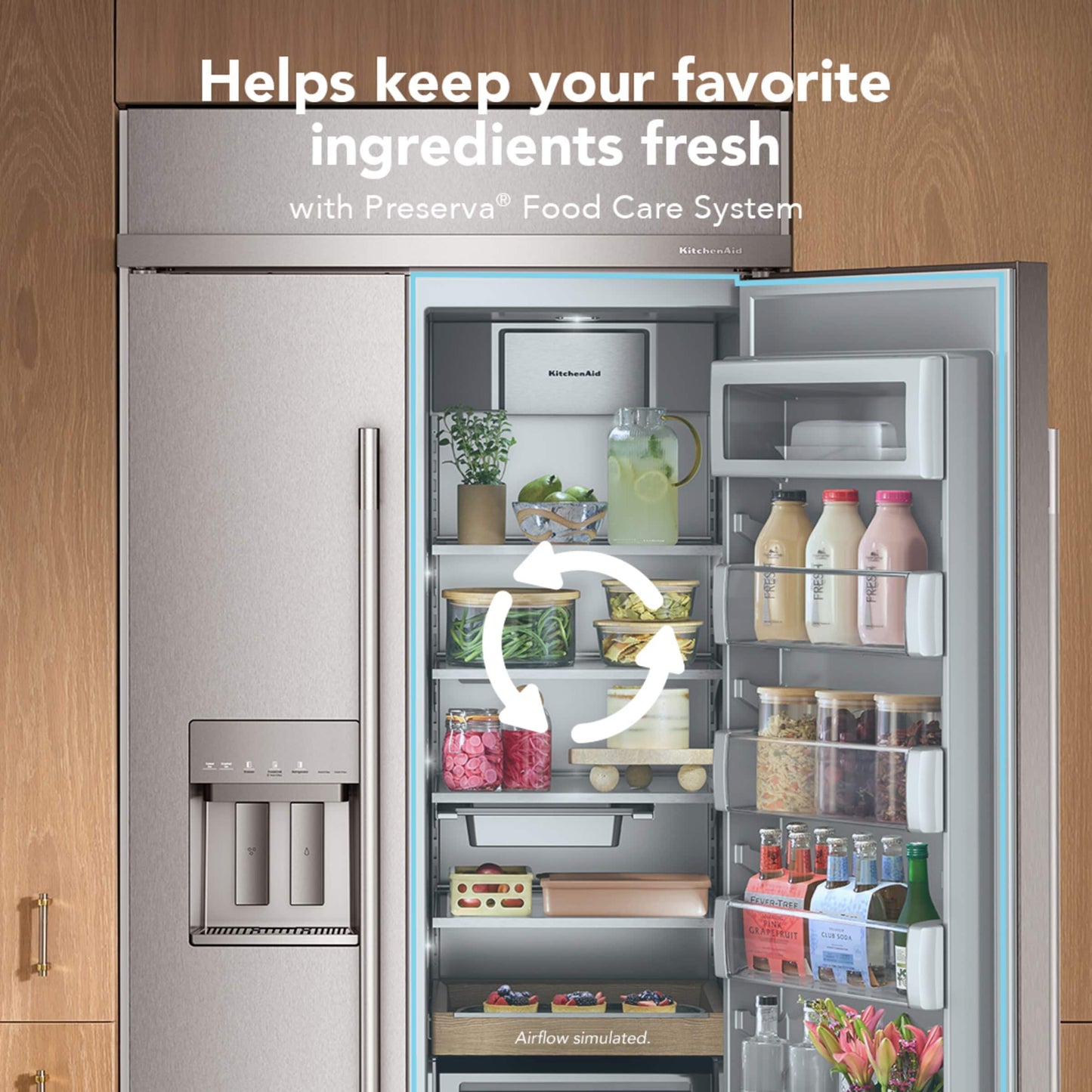 25.1 Cu. Ft. 42-Inch Built-In Side-by-Side Refrigerator with Exterior Water and Ice Dispenser with Measured Fill in PrintShield® Finish