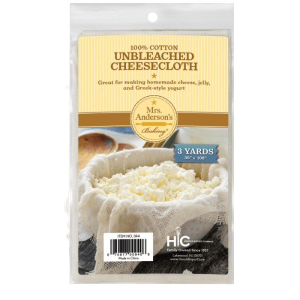 Package of unbleached 100% cotton cheesecloth ideal for homemade cheese and kitchen straining tasks under $25