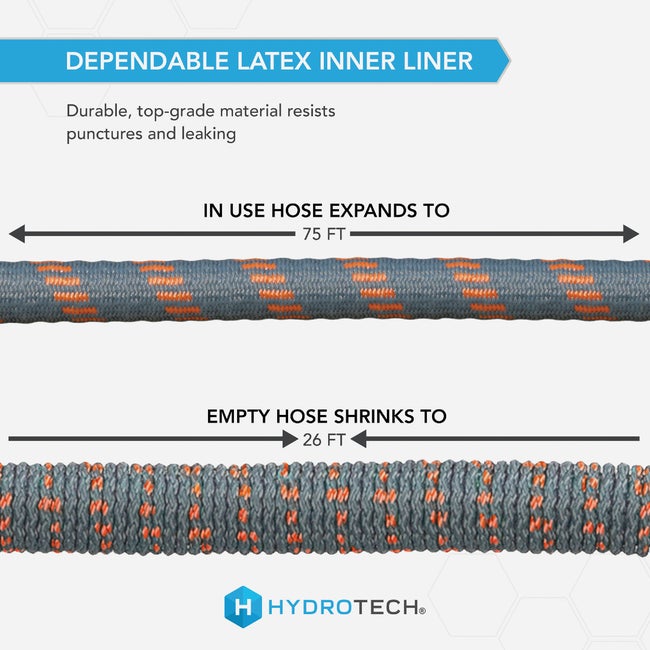 Hydrotech 5/8" x 75' Orange Expandable Burst Proof Hose