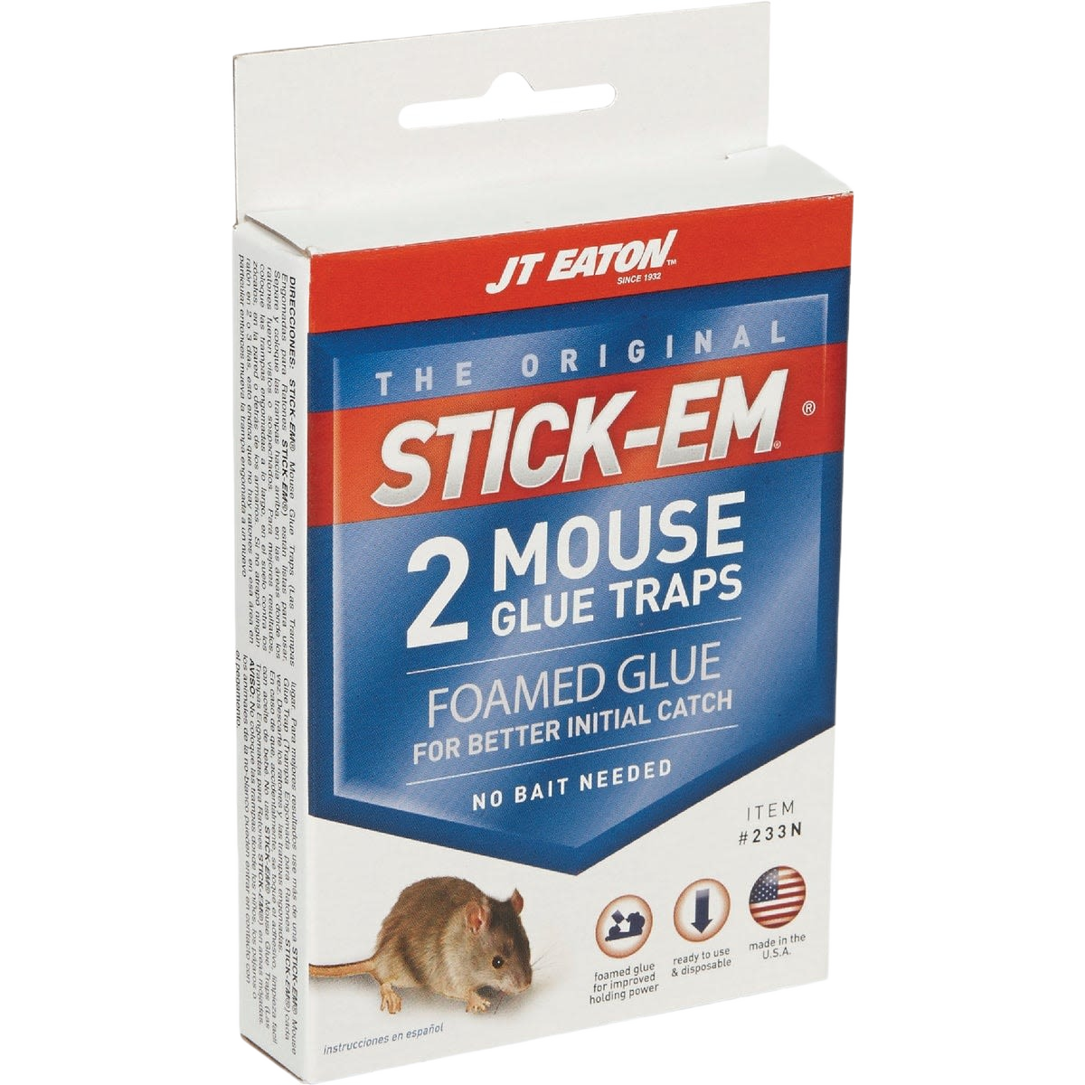 Box of JT Eaton Stick-Em mouse glue traps with foamed adhesive for effective rodent control in pest and lawn care collections under $50