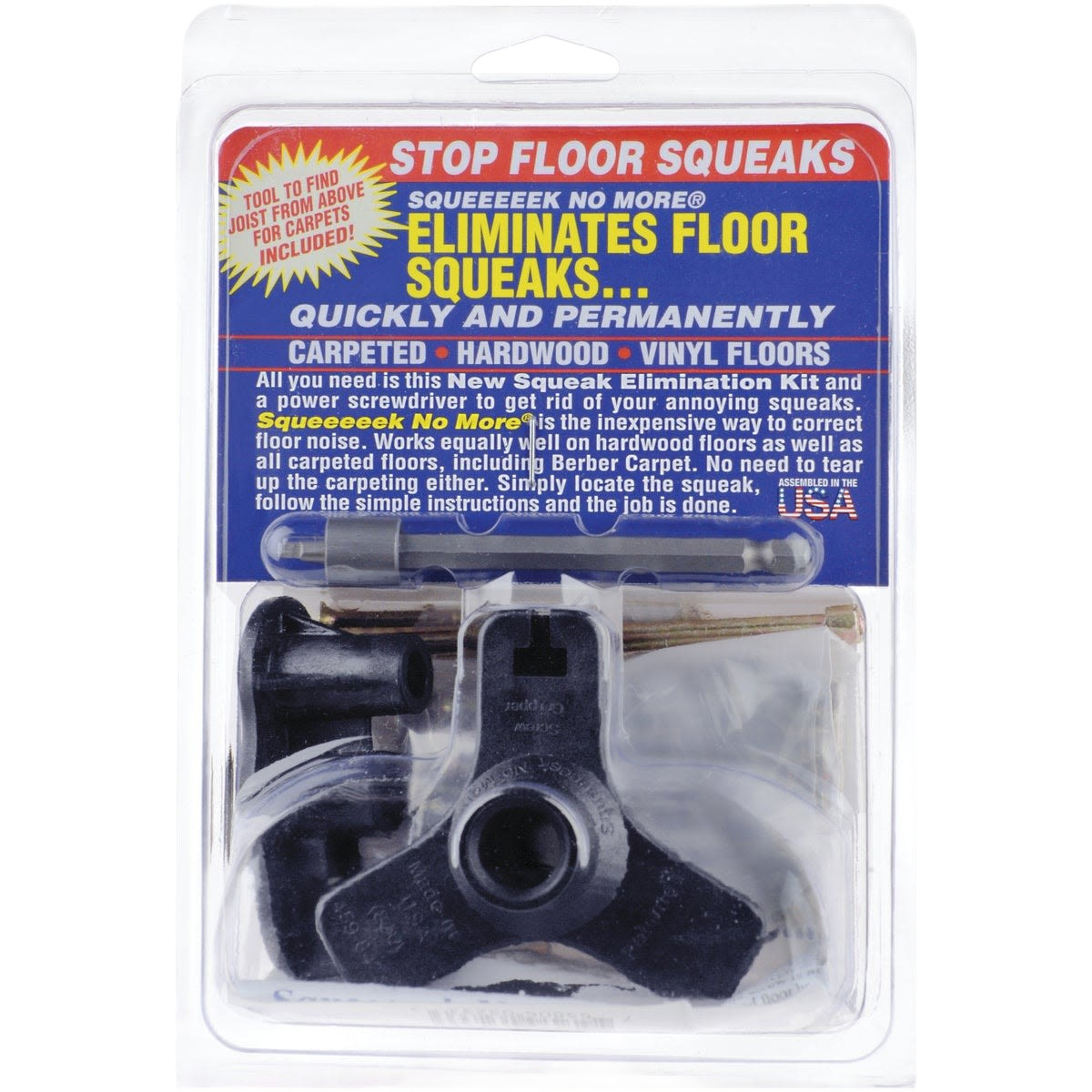 Squeak elimination kit for hardwood, carpeted, and vinyl floors in hardware and home improvement collections under $50