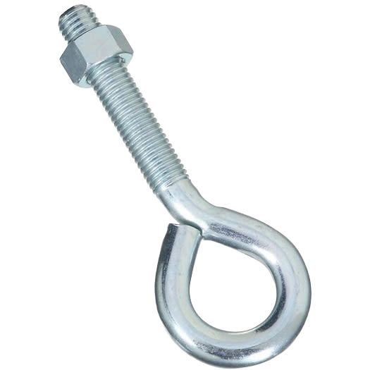 Zinc-plated eye bolt with hex nut for hardware, fasteners, and home improvement applications under $50 collections
