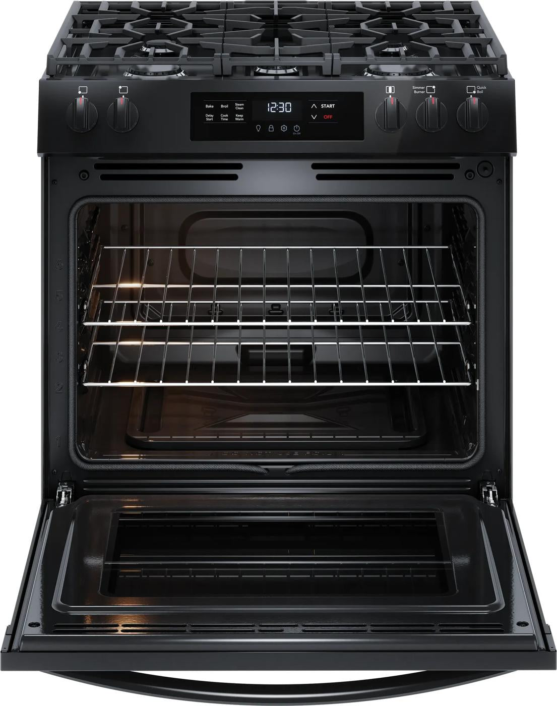 30" Front Control Gas Range with Steam Clean