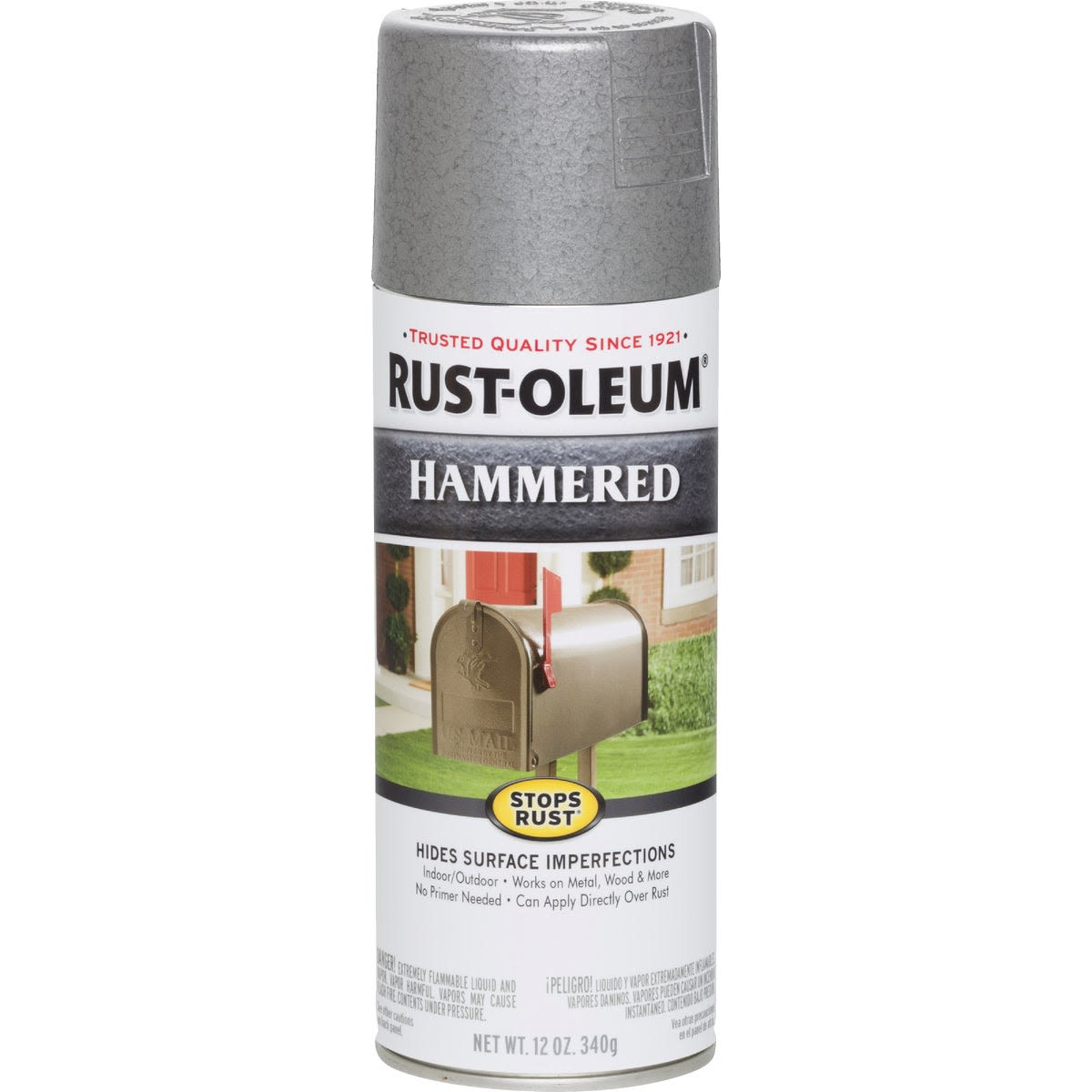 Silver metallic hammered finish spray paint can for home improvement in Rust Oleum and Spray Paint collections under $50