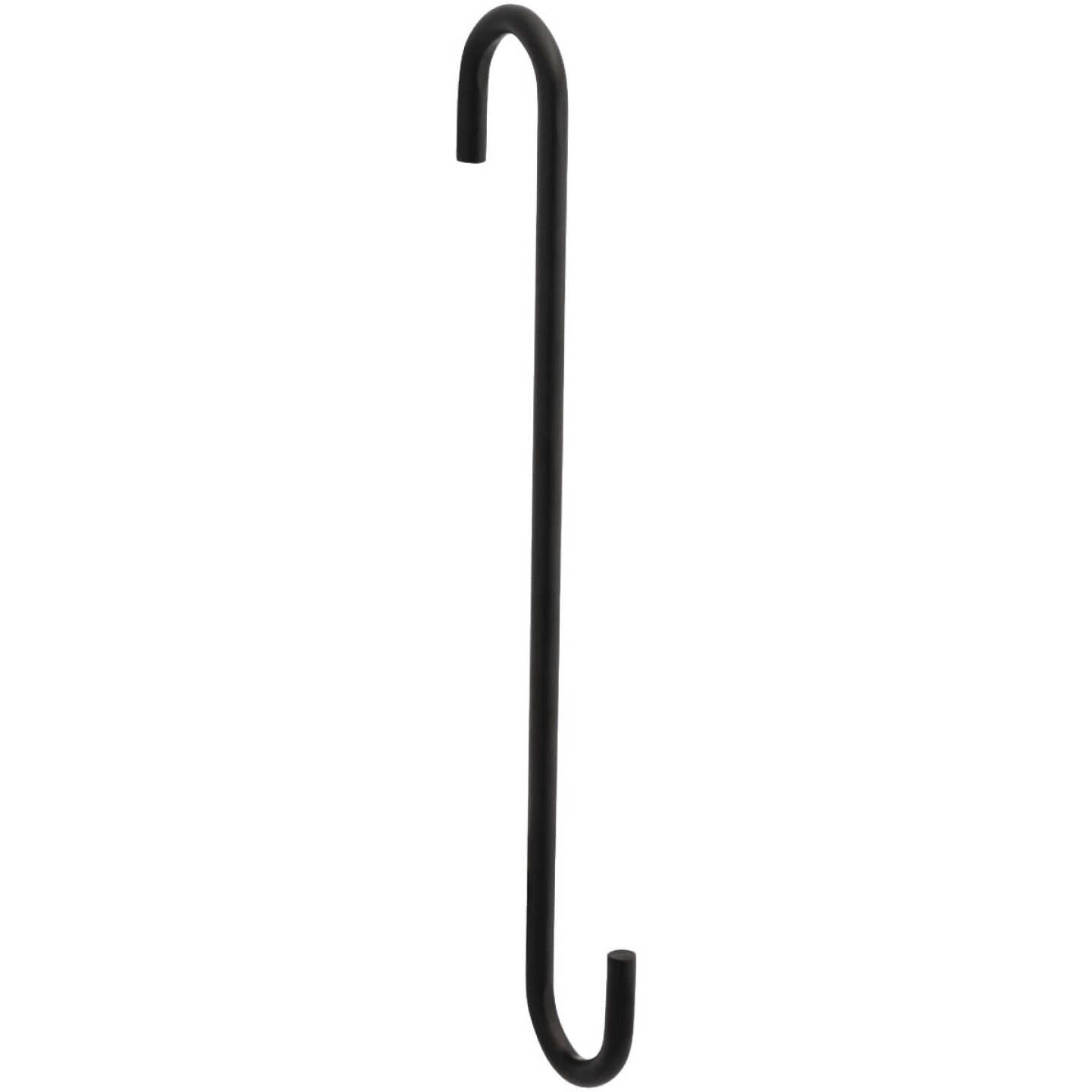 Large 8-inch black steel S-hook with modern design for hanging plants and home improvement applications