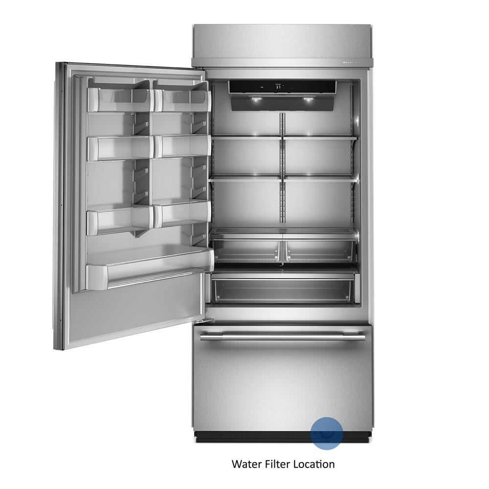 20.8 Cu. Ft. 36" Built-In Bottom Mount Refrigerator with Platinum Interior