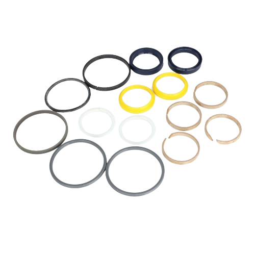 Assorted rubber and metal seals and rings for steering cylinder maintenance in tools and home improvement tasks