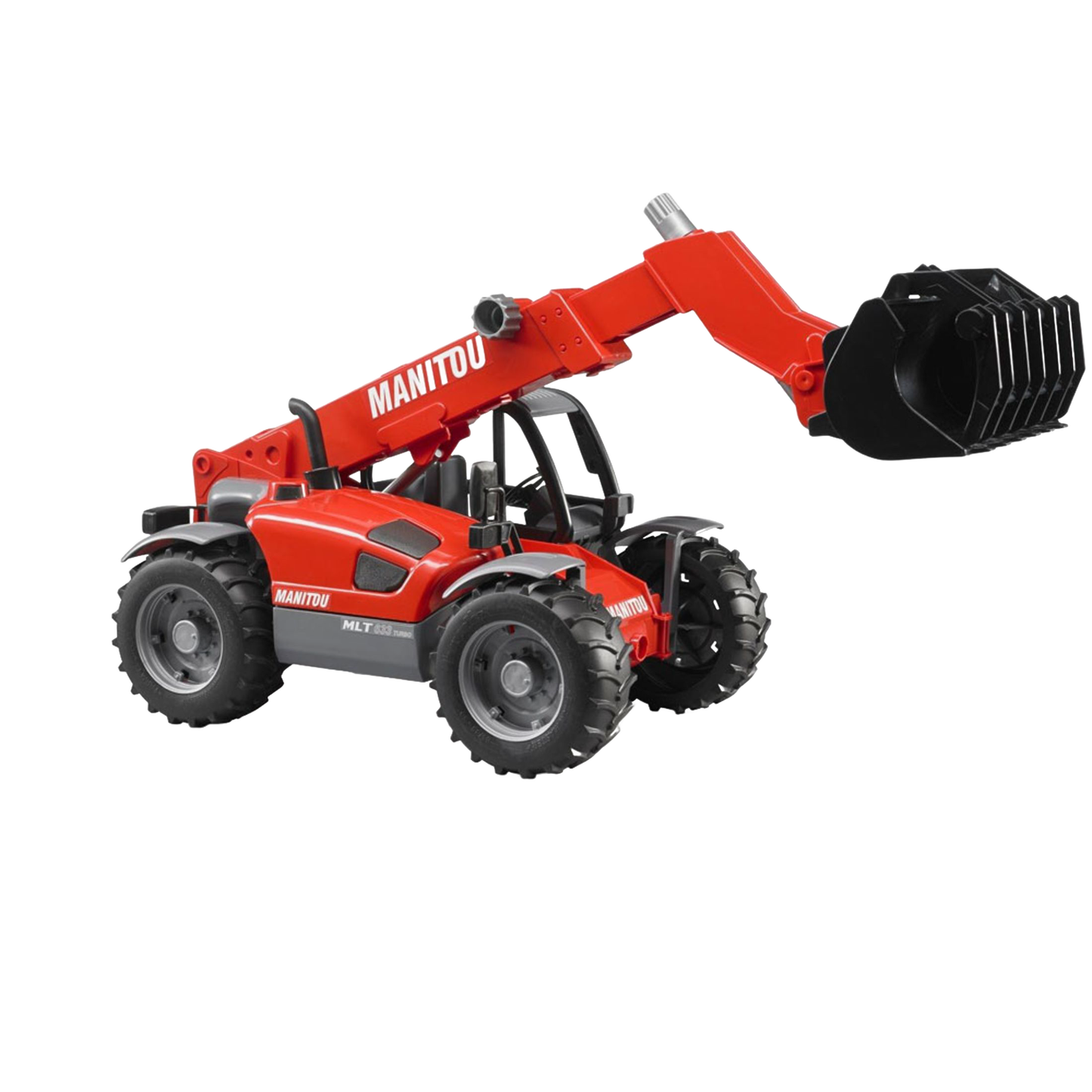 Red telescopic loader toy with extendable arm and bucket grabber for Bruder Toys in Vehicles & Remote Controlled Toys collection